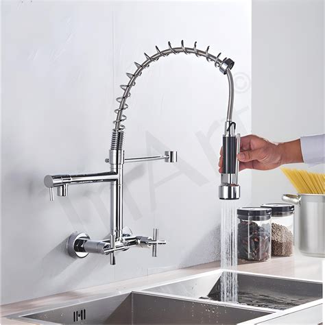 InArt Single Lever Hot & Cold Wall Mounted Kitchen Sink Tap - Chrome ...