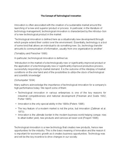 The Concept of Technological Innovation - The Concept of Technological ...