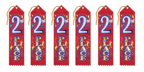 Beistle AR002 2nd Place Award Ribbons, 2 by 8-Inch, 6-Pack : Amazon.in ...