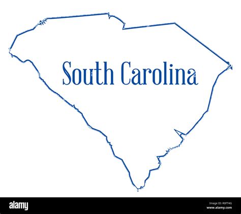 Outline map of the state of South Carolina Stock Photo - Alamy