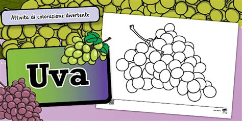 Foglio da colorare: Uva - Twinkl Italia