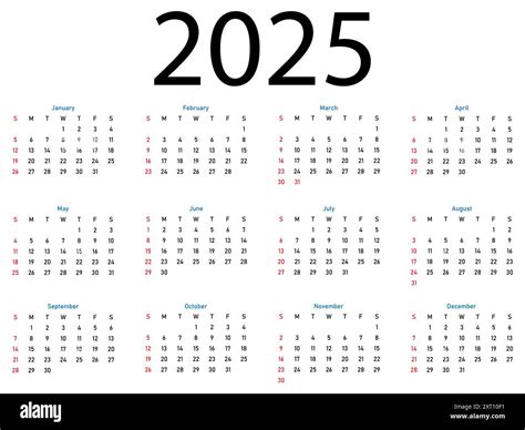 Calendar 2025 week starts hi-res stock photography and images - Alamy