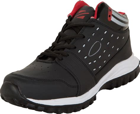Zovi Black High Ankle Sports With Striped Heel Running Shoes - Buy ...