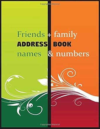 Friends + Family Address Book Names And Numbers: Big Print Extra Large ...