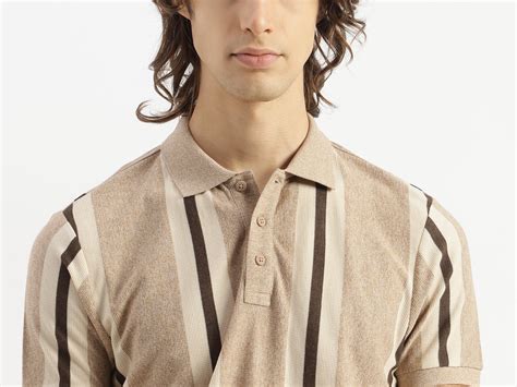 Men Regular Fit Polo Neck Striped Grindle Waffle T-Shirt – United ...