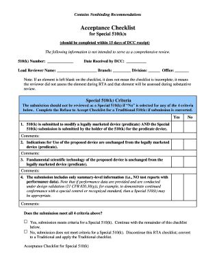 Fillable Online 510k checklist Fax Email Print - pdfFiller