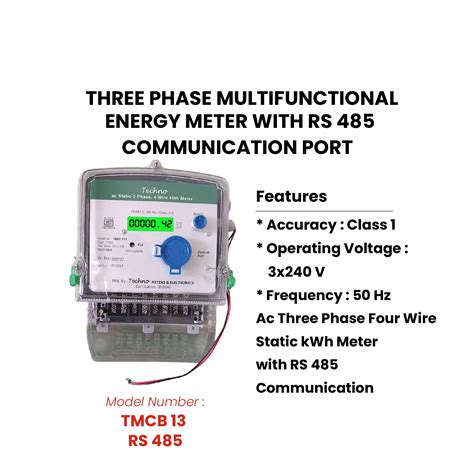 THREE PHASE ENERGY METER WITH RS 485 (10-60 A) – Techno Meters ...