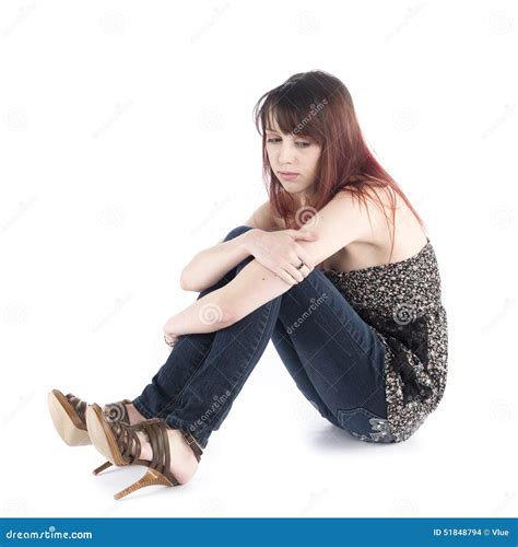 Woman Sitting On Knees