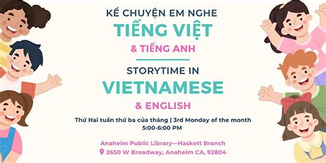 Storytime in English & Vietnamese at Haskett Branch, Haskett Branch ...