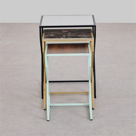 Buy Helios Lugo Nest of 3 Tables - Black from Helios by Home Centre at ...