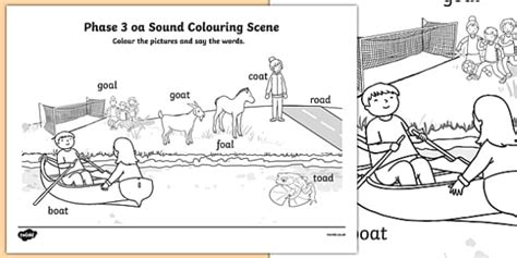 Phase 3 oa Sound Colouring Scene (teacher made) - Twinkl