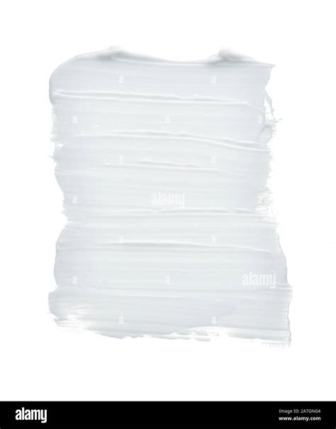 White texture and smear of face cream or white acrylic paint isolated ...