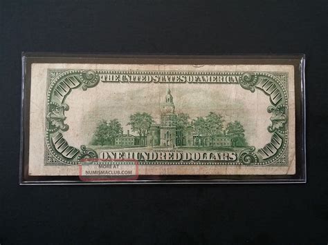 1934 Series Federal Reserve Note $100 One Hundred Dollar Bill Benjamin ...