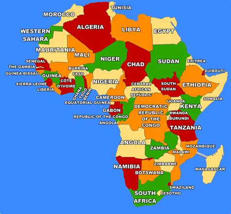 Africa Map with Major Cities