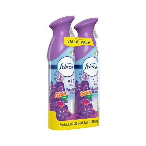 Buy Febreze Air Freshener Spray, Gain Moonlight Breeze Scent, 8.8 oz, 2 ...