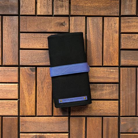 Leather & Canvas Art Roll - Black & Cornflower Blue – The Black Canvas