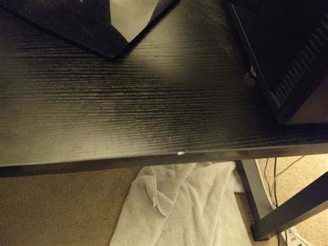 How to fix chipped/dented wood on my desk? : r/fixit