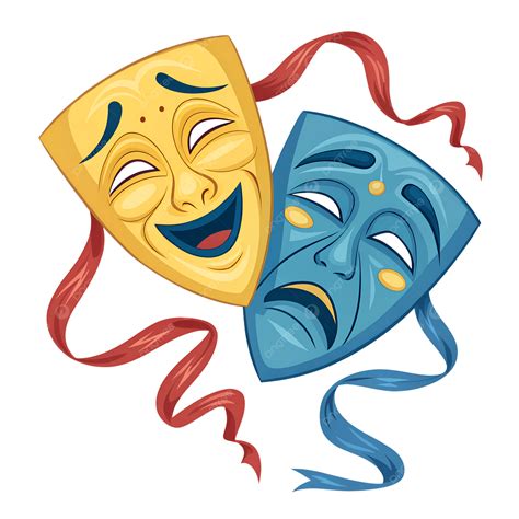 Comedy And Tragedy Masks Theatrical Symbol, Comedy, Tragedy, Masks PNG ...