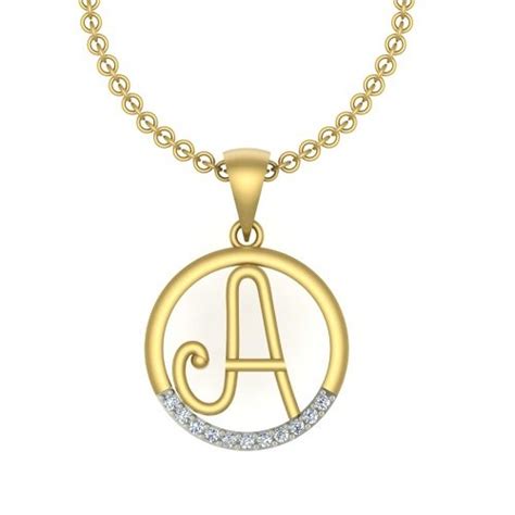 Buy Kanak Jewels Initial A letter in Circle Gold plated Jewellery ...