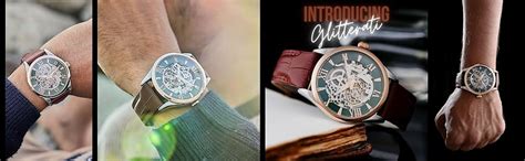 Buy SWADESI STUFF Stainless Steel Glitterati Mechanical Skeleton Dial ...