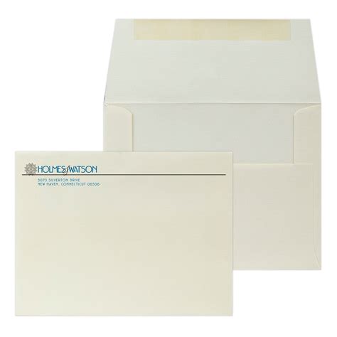 Custom 5-3/4" x 4-3/8" Greeting Card Envelopes, 24# Natural White Linen ...