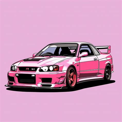Pink R34 Skyline Concept Art