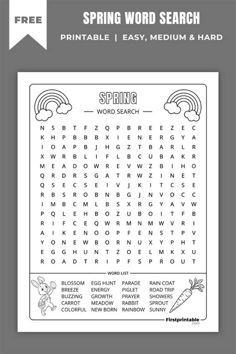Image result for Printable Spring Word Search Puzzles