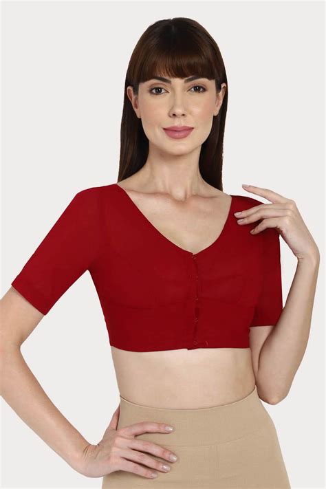 Naidu Hall Round neck long sleeve blouse - Light Maroon