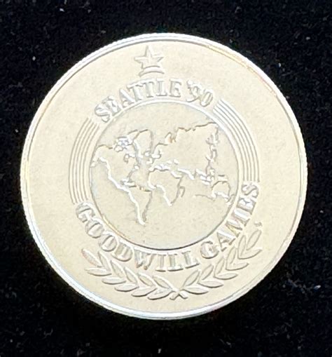 1990 SEATTLE GOODWILL GAMES COIN, 1oz ,999 FINE SILVER PROOF IN CAPSULE ...