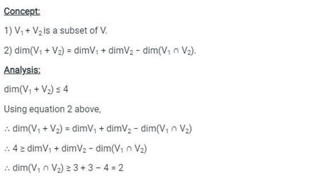 if v1 and v2 are 3-dimensional subspaces of a 4-dimensional vector ...