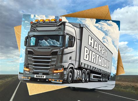 Personalized Truck Birthday Card Trucker Birthday Card Customized ...