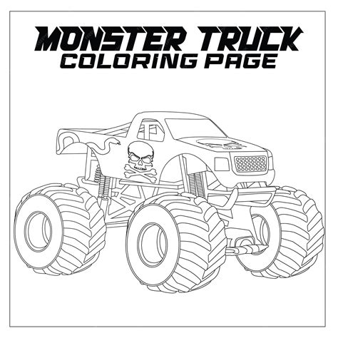 Premium Vector | Monster truck coloring page for all ages