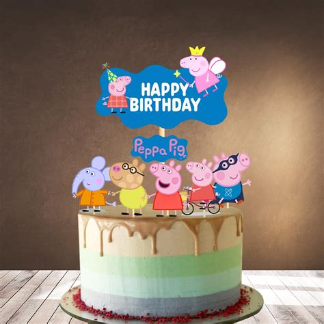Dekor Spree Peppa Pig Theme Cake Topper | Cupcake Decoration Topper for ...