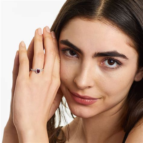 Oval Halo Ruby And Diamond Ring In 18K White Gold-8305307w