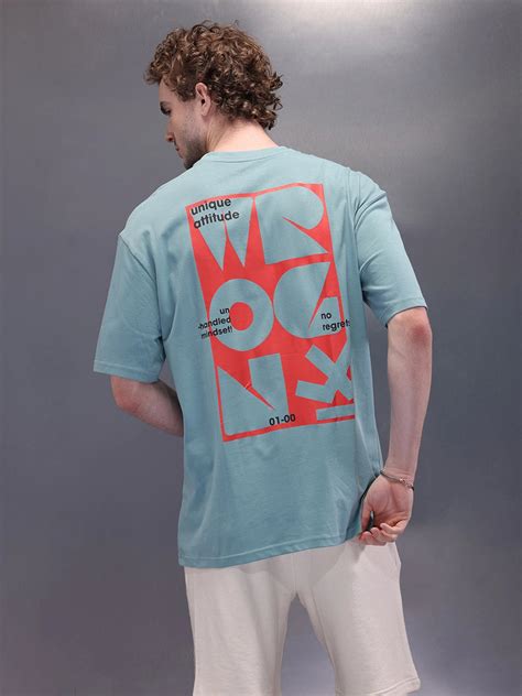 Back Printed Oversized T-Shirt | Green – Wrogn