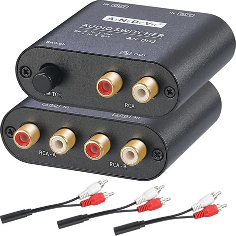 AtNeDcVh RCA / 3.5mm Port 1 In 2 Out / 2 In 1 Out Bi-Directional Audio ...