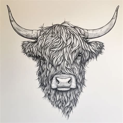 Highland Cow Drawings