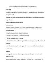 Critical Reflection Assignment 的图像结果