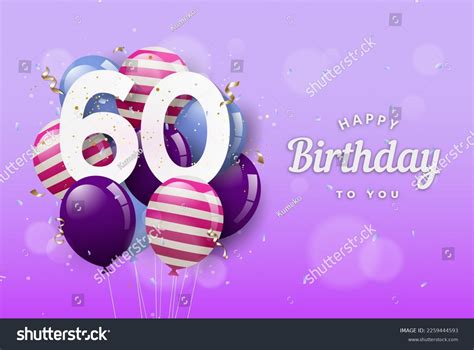 Happy 60th Birthday Greeting Card Balloons Stock Illustration ...