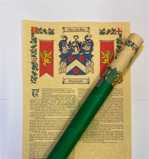 Surname History Scrolls – Crest and Arms