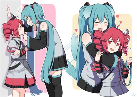 hatsune miku, kasane teto, and kasane teto (vocaloid and 2 more) drawn ...