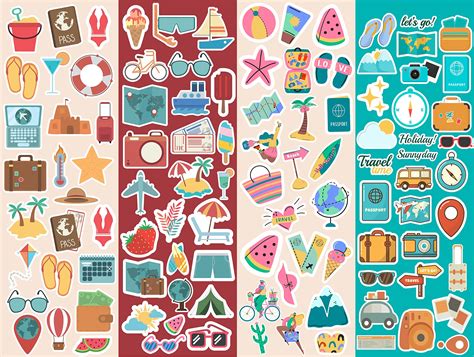 ISEE 360® Set of Travel Theme Scrapbook Sticker for DIY Notebooks Diary ...