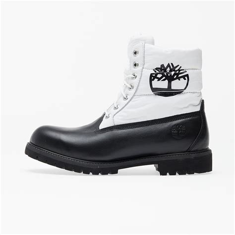 Black white timberland boots online