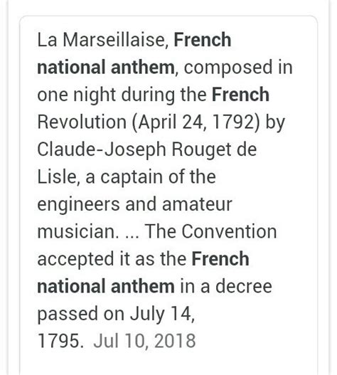 What is the benefit of the national anthem of french? - Brainly.in
