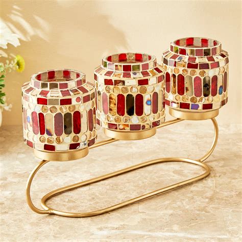 Buy Mabel Decor Glass Mosaic Patterned Multi T-Light Holders from Home ...