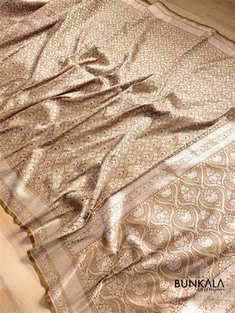 Shop Mehendi Green Katan Silk Silver Brocade Meenakari Banarasi Saree ...