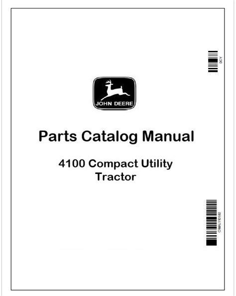 John Deere 4100 Tractor Parts Catalog Manual PDF PC2654