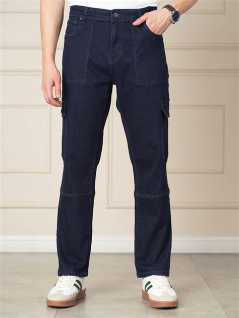 Buy Dark Blue Relaxed Fit Jeans Online In India