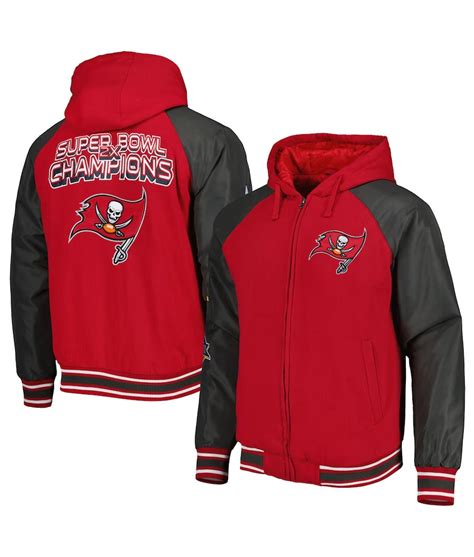 Full-Zip Wool/Leather Tampa Bay Buccaneers Hoodie Varsity Jacket ...