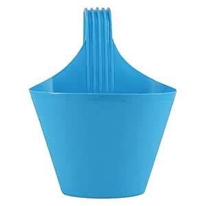 Leafy Tales Plastic Hook Hanging Pots (Set of 1, Blue) - 28 x 12 x 22 ...